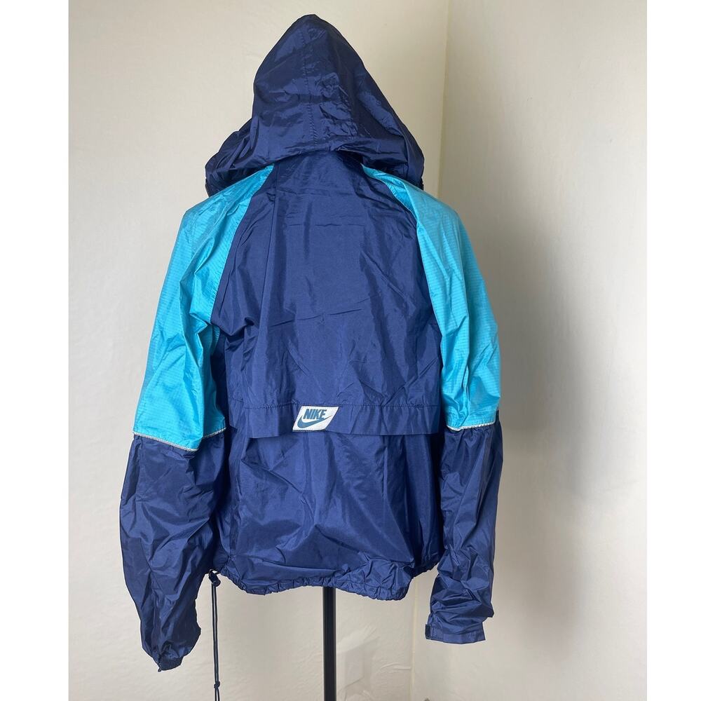 VTG Nike Men's Retro Sports Athletic Street Wear Gorpcore Hooded Jacket Blue S